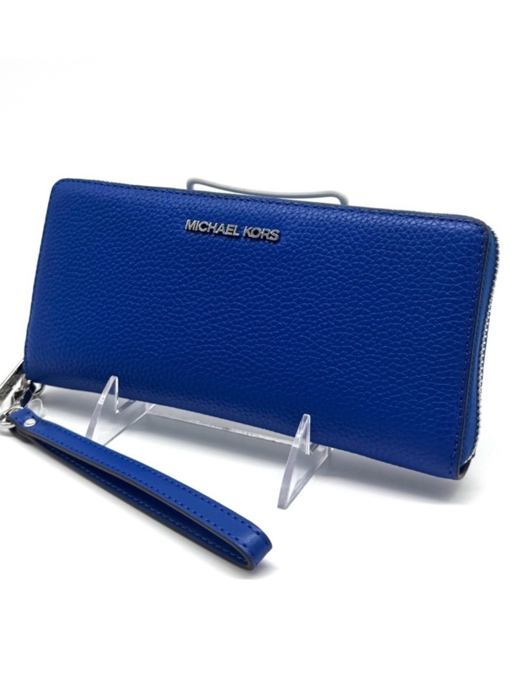 Michael Kors Jet Set Travel Large Leather Continental Wallet Galaxy Blue